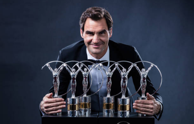 Roger Federer at Winners Press Conference and Photocalls