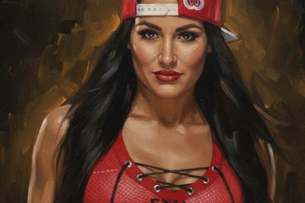 Nikki Bella painting portrait from Instagram, WWE 2025