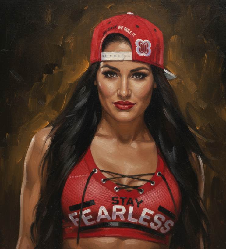 Nikki Bella painting portrait from Instagram, WWE 2025